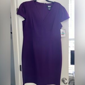 DKNY NWT Purple/Wine Cap Sleeve Dress Macy’s Size 16